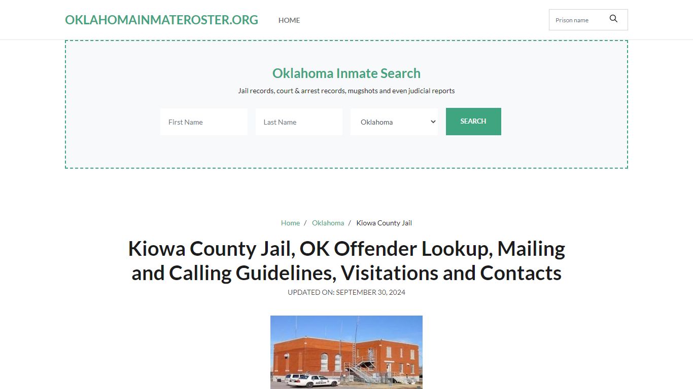 Kiowa County Jail, OK: Inmate Search Options, Visitations, Contacts